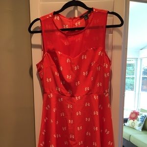 Coral bow dress